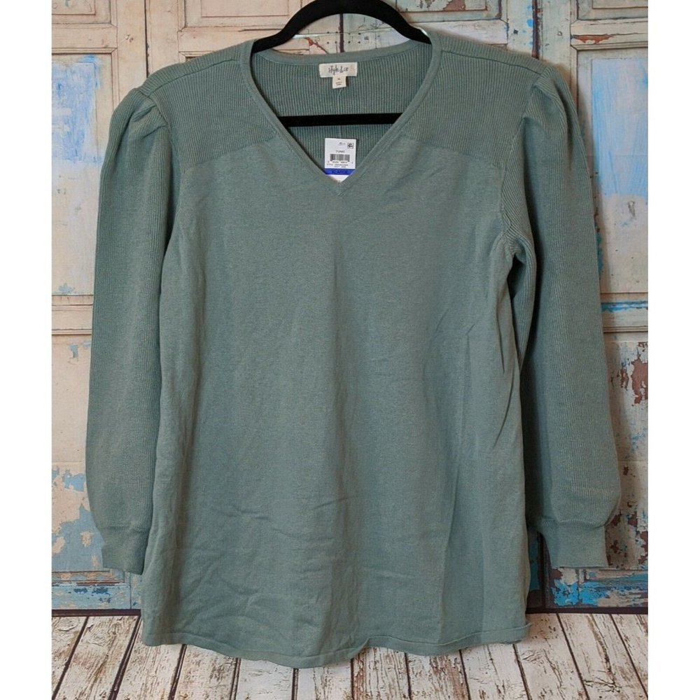Style And Co Womens XL Gray Long Pleated Sleeve